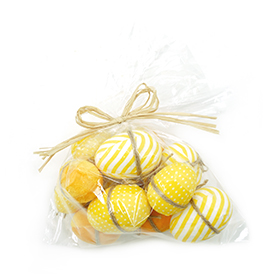 Yellow colour easter eggs pack in PP bag