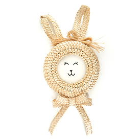 Corn husk natural material bunny ornament