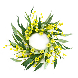 Artifical sunflower candle ring wreath