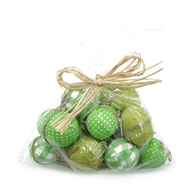 Green colour easter eggs pack in PP bag