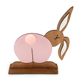 Spring bunny wooden table decor