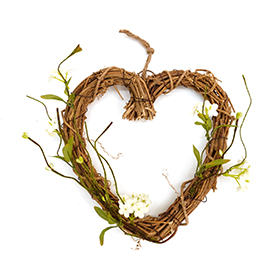 Heart shaped wreath with blossom