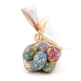 Easter fabric foam egg pack with net bag