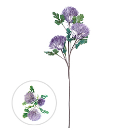 Purple chrysanthemum artificial flowers stem