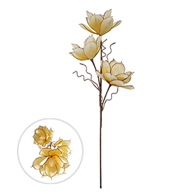 Yellow PE magnolia flower artifical flower stem