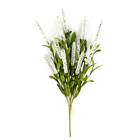 White heather floral artifical flowers bush
