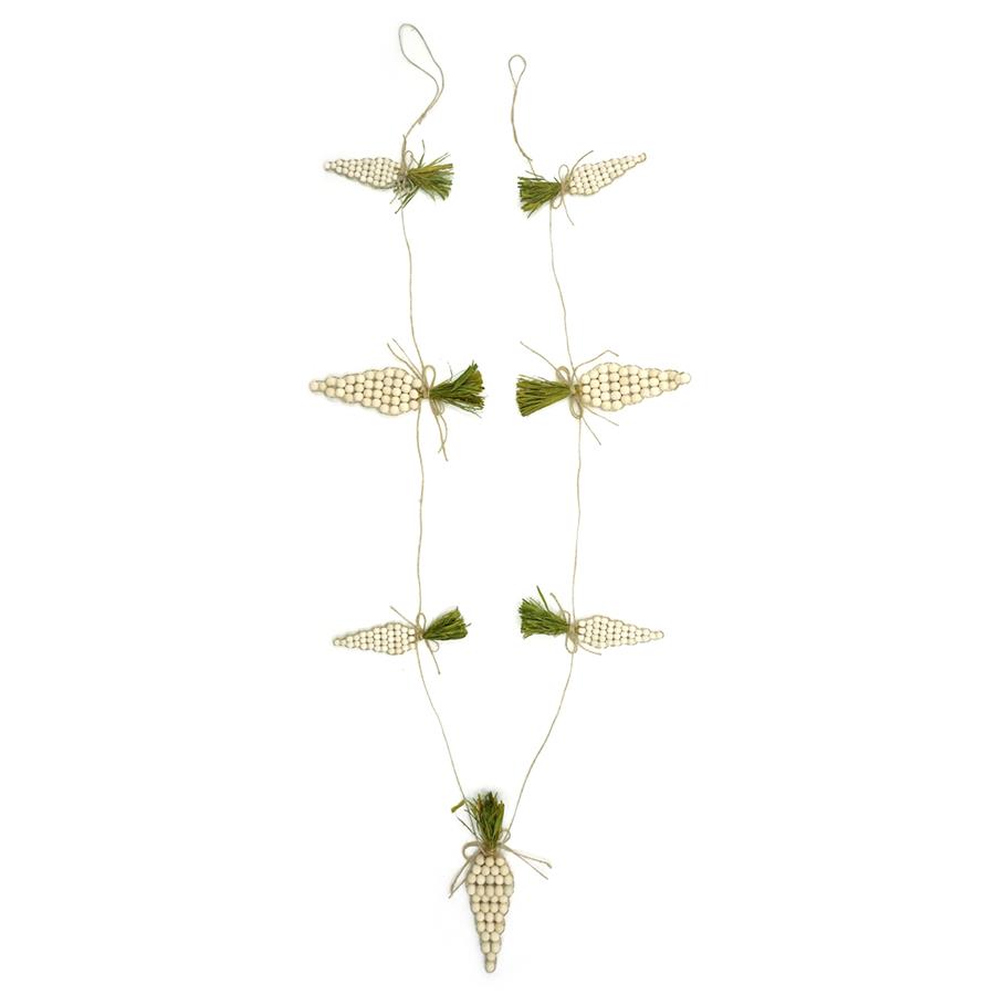 Wooden beads carrot garland