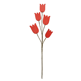 Red wooden tulip pick