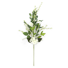 White hydrangea artificial flowers stem