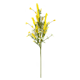 Yellow heather artificial flowers stem