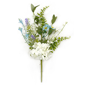 Spring hydrangea and lvs pick white