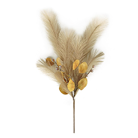 Dark brown pampas decorated with pearls and leaves