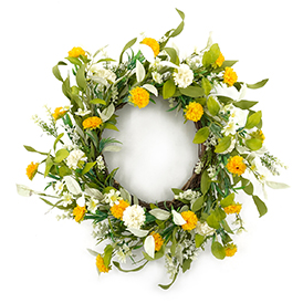 Spring wild flower twig wreath