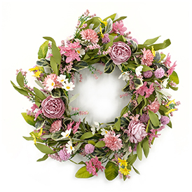 Spring flower twig wreath