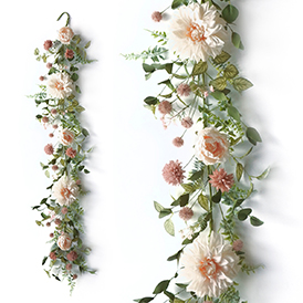 Pink spring floral garland