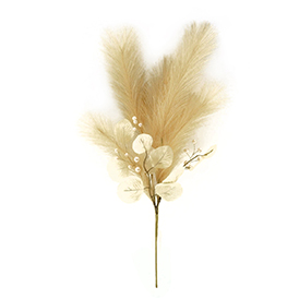 Light brown pampas decorated with pearls and leaves