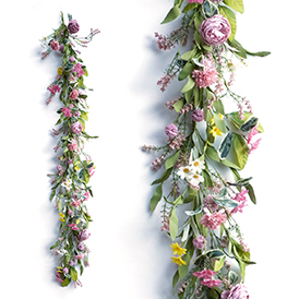 Floral purple flowers garland