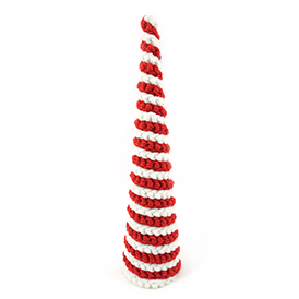 Red and white wool christmas tree decoration