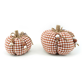 Brown gingham pumpkin