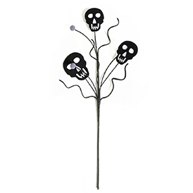 Black skull and gray hairball