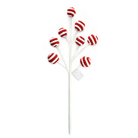 Balls of red and white wool spray