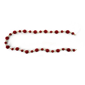 Balls of red twine garland decor