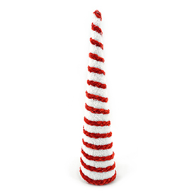 Flannelette red and white christmas tree decoration