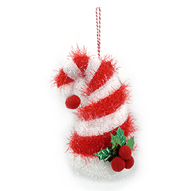 Red and white santa hat hanging decoration