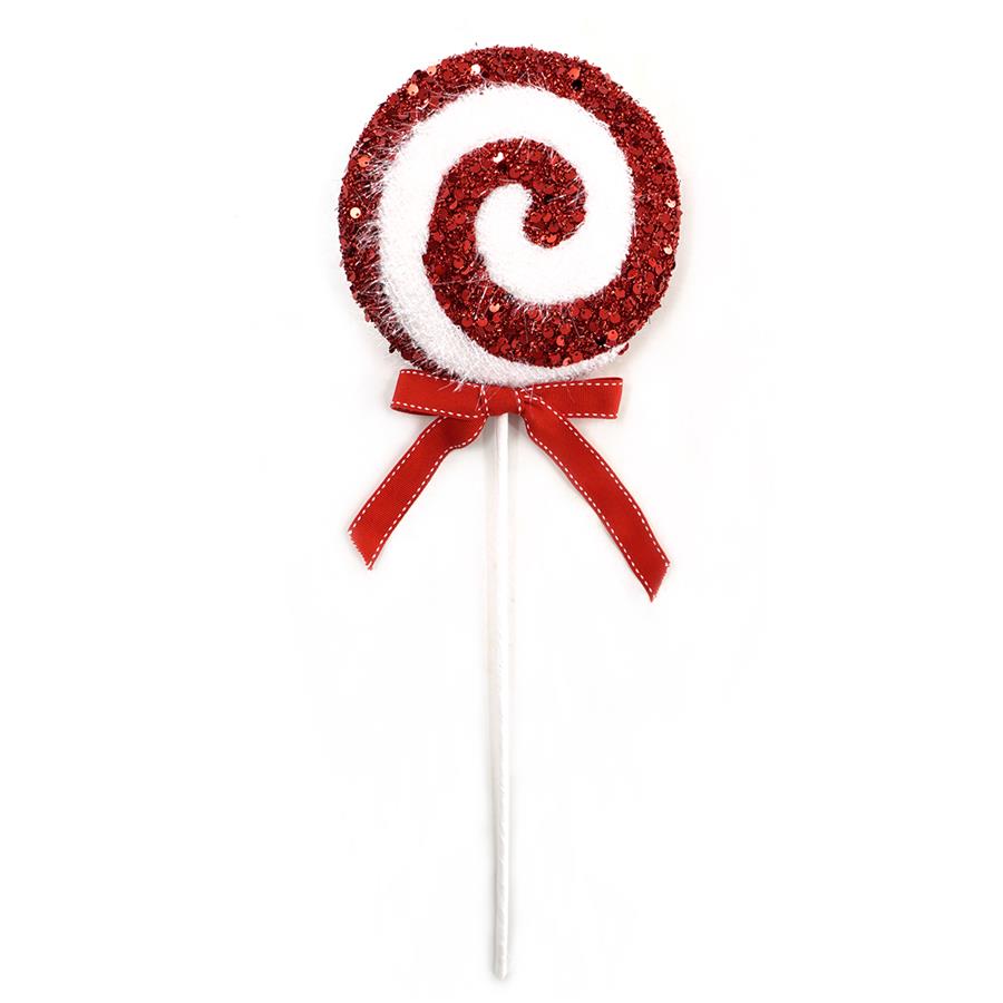 Red and white lollipop stem