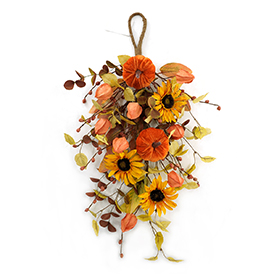 Sunflower pumpkin door hanging