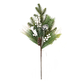 Silver bells and pine needles spray