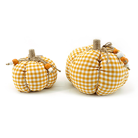 Yellow gingham pumpkin