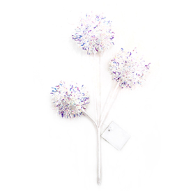 Iridescent tinsel ball pick