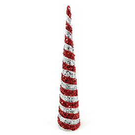 Red and silver glitter christmas tree decoration