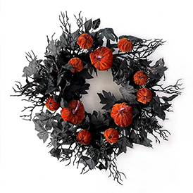 Orange pumpkin wreath