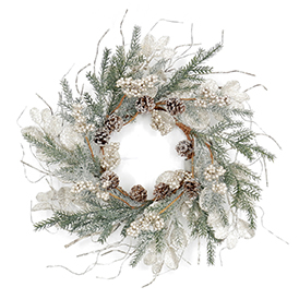 Artificial christmas white garland