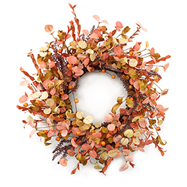 Pearl eucalyptus leaf wreath